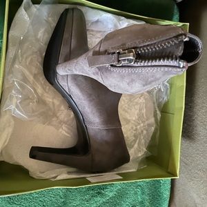 Grey ankle booties. Never warm.